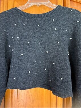 Zara Diamond Decorated Gray Sweater